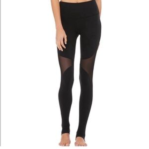 ALO Yoga Sz Large Black Coast Mesh Stirrup Leggings